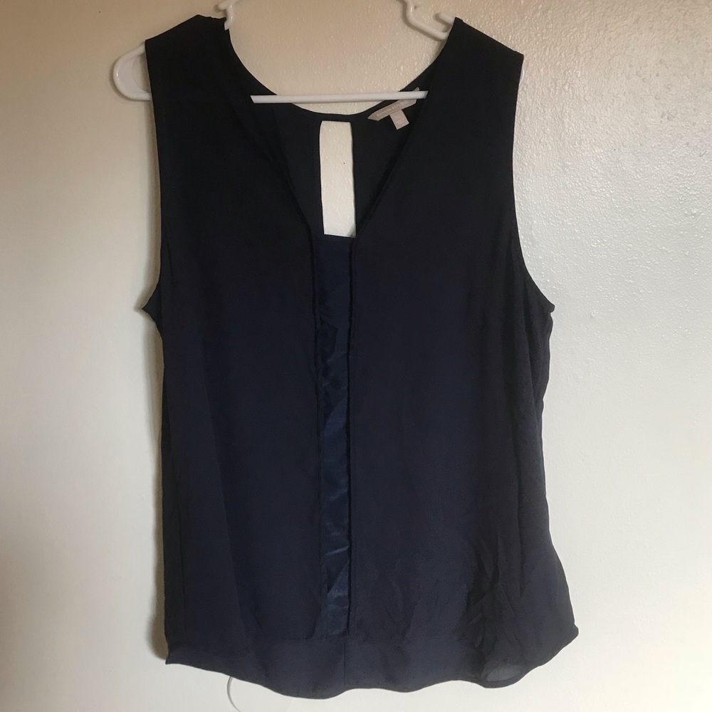 Banana republic navy sleeveless blouse